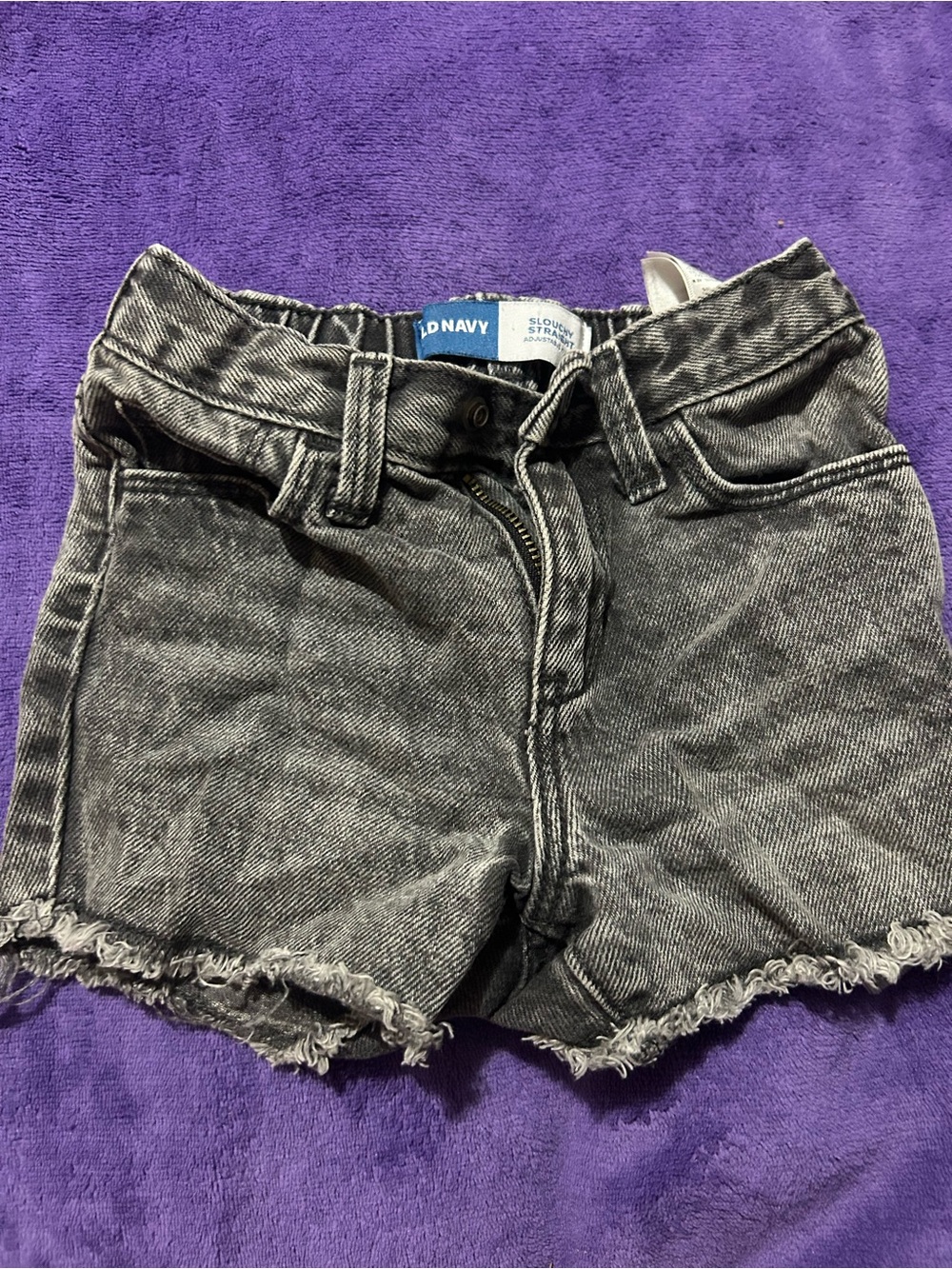 Old Navy Gray Washed Denim Frayed Hem Shorts